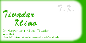 tivadar klimo business card